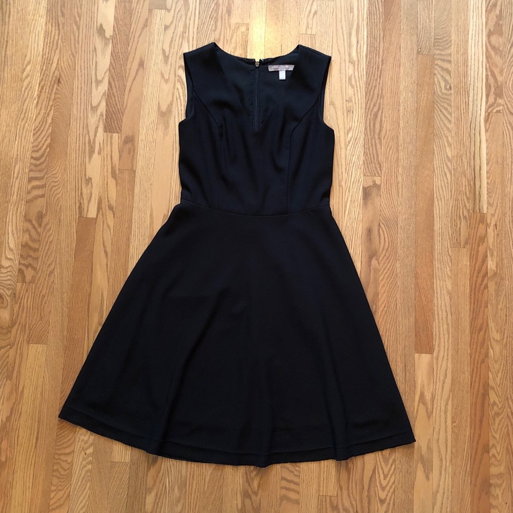A-line Vneck black dress